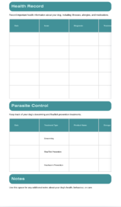 dogsandinfo dog vaccination and health record printable